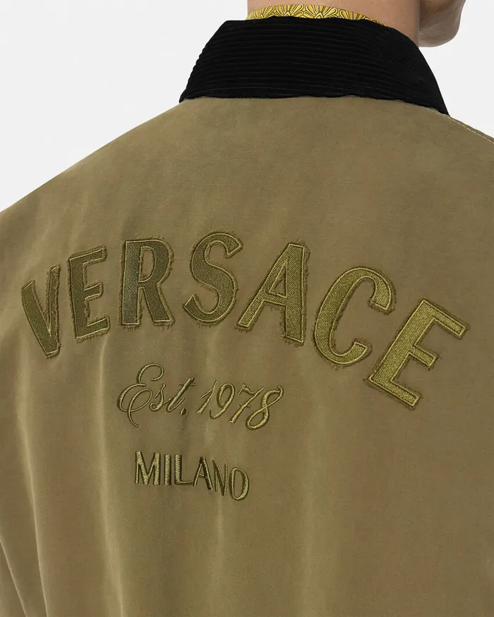 Versace Jackets and Coats Men Milano Stamp Blouson Jacket Green