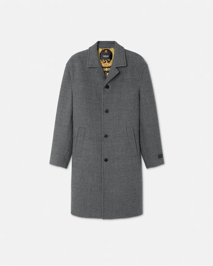 Versace Jackets and Coats Men Moulin Wool Coat Gray