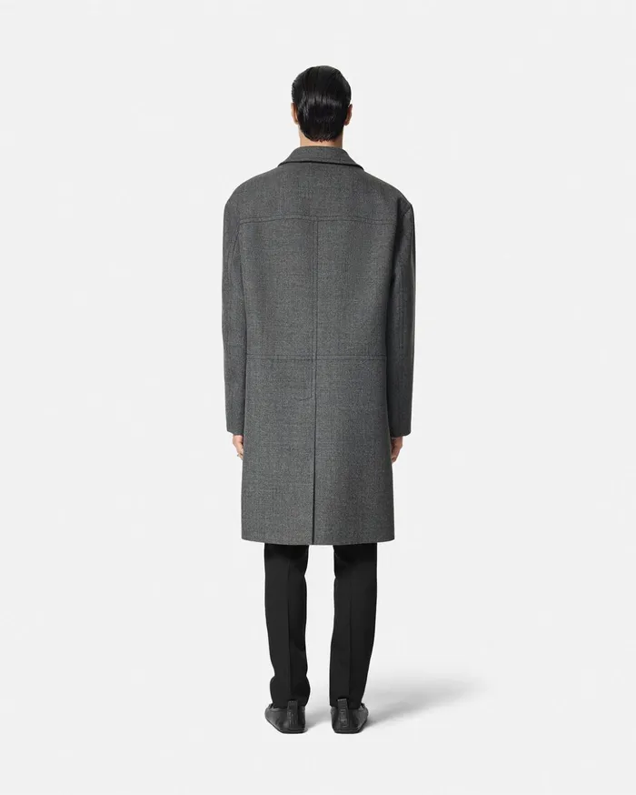 Versace Jackets and Coats Men Moulin Wool Coat Gray
