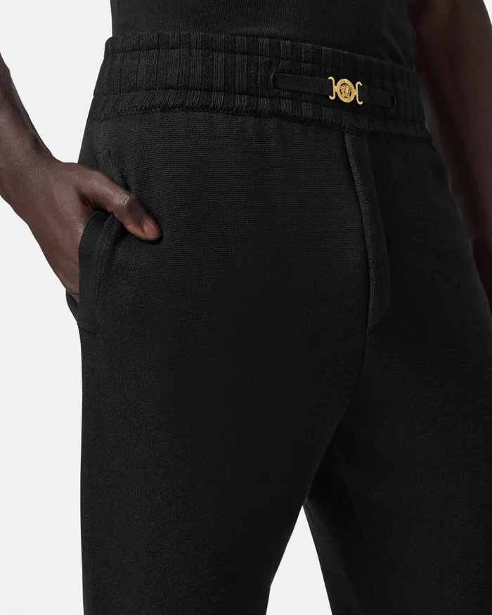 Versace Knitwear Men CashmereBlend Knit Sweatpants Black