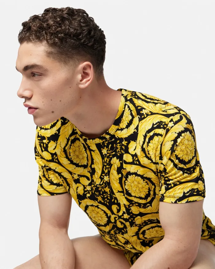 Versace Loungewear and Pajamas Men Barocco Undershirt Black