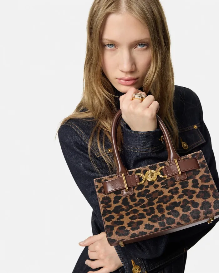 Versace Medusa 03995 Women Leopard Medusa 03995 Small Tote Bag Animalier