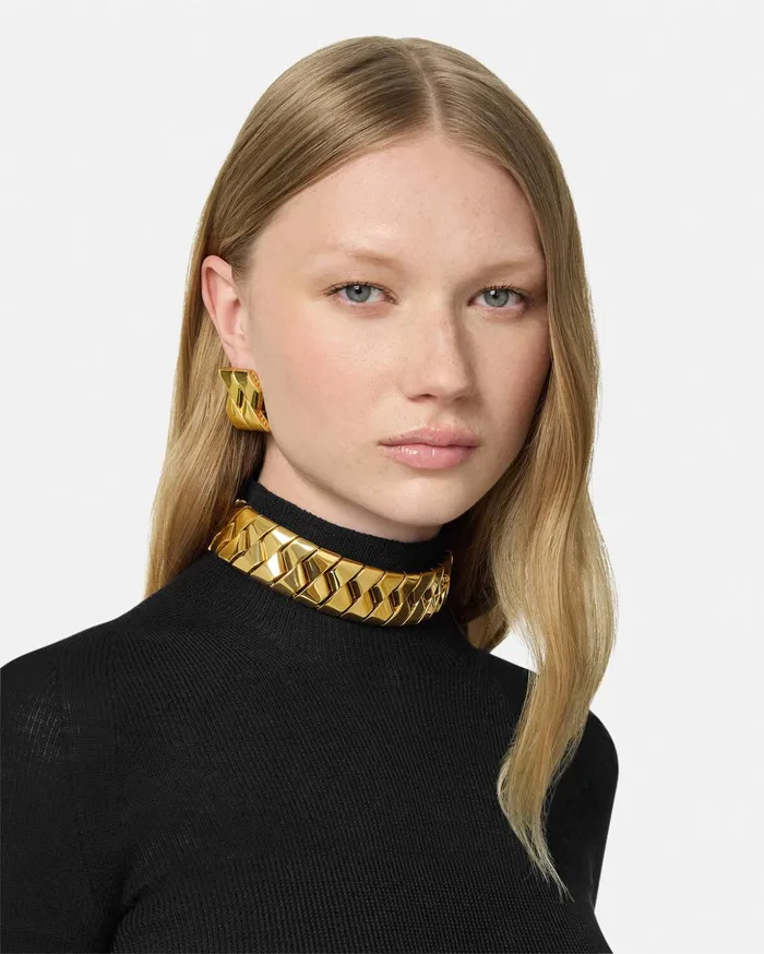 Versace Necklaces Women Bind Choker Light Gold