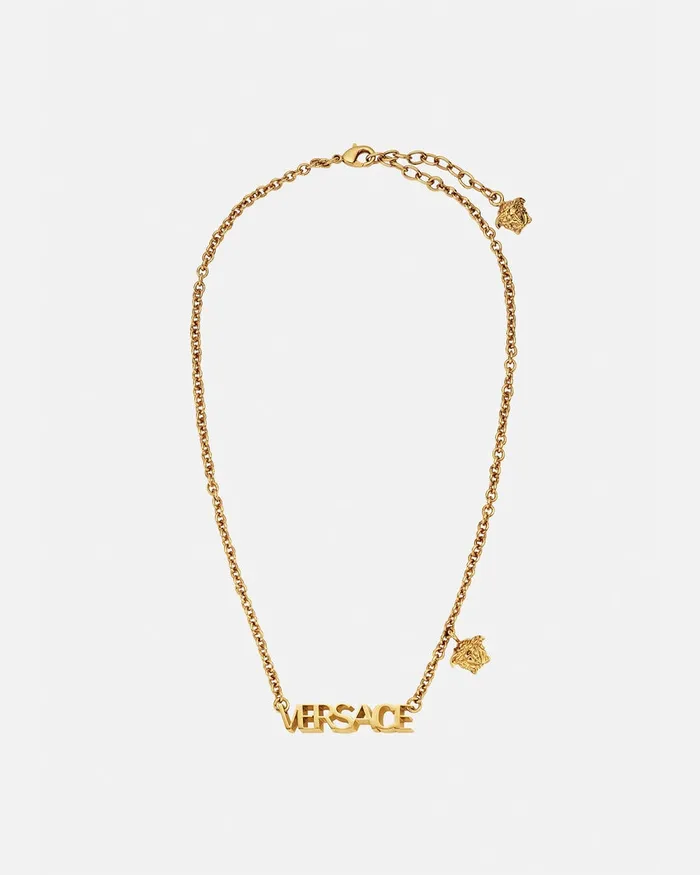 Versace Necklaces WomenMen Logo Necklace Light Gold