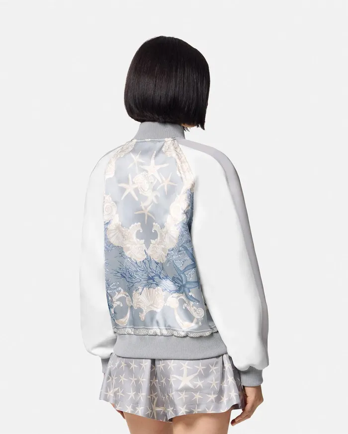 Versace Outerwear and Coats Women Barocco Sea Varsity Jacket Blueprint
