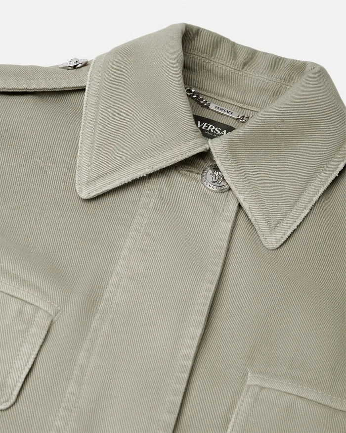 Versace Outerwear and Coats Women Cargo Denim Jacket Green