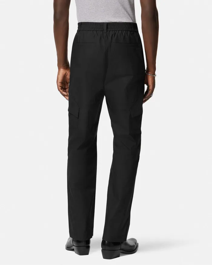 Versace Pants and Shorts Men Embroidered Milano Stamp Pants Black