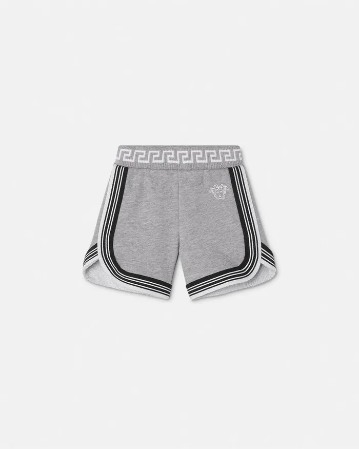 Versace Pants Kids Greca Baby Sweat Shorts Gray