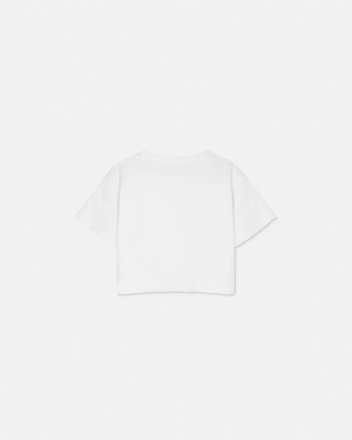 Versace Shirts and Tshirts Kids Crystal Medusa Knotted TShirt White