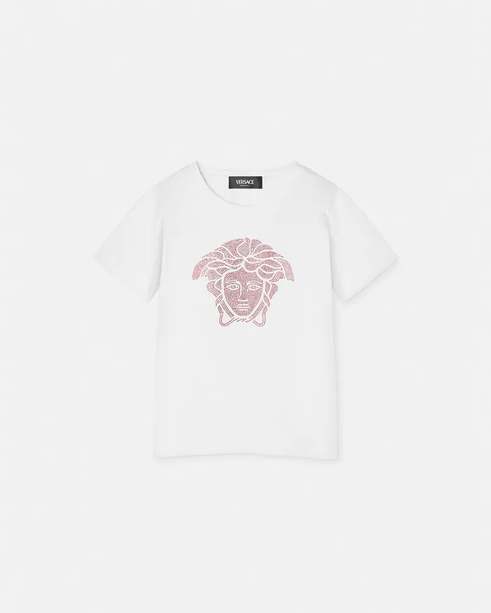 Versace Shirts and Tshirts Kids Crystal Medusa TShirt Light Pink