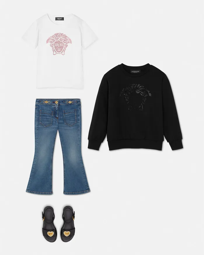 Versace Shirts and Tshirts Kids Crystal Medusa TShirt Light Pink