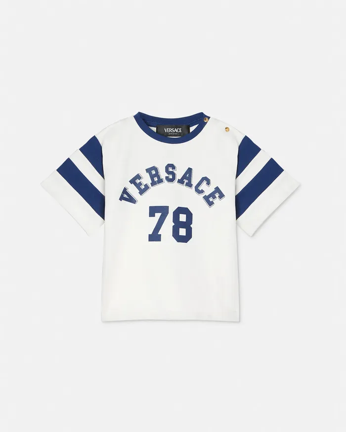 Versace Shirts and Tshirts Kids Logo Baby TShirt Whiteblue