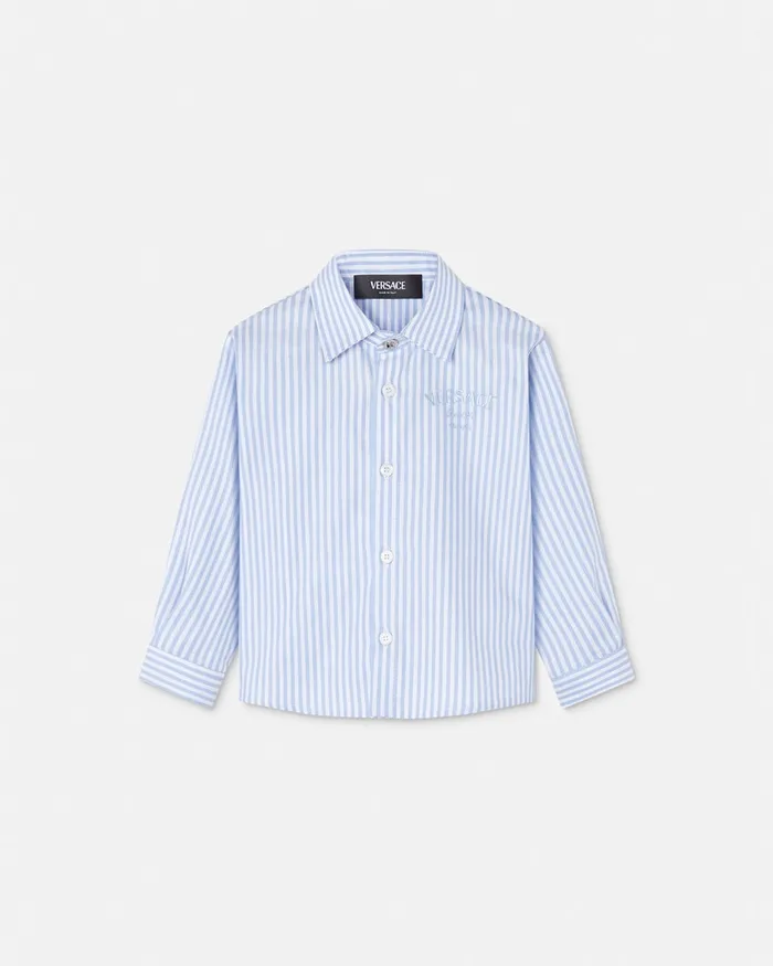 Versace Shirts and Tshirts Kids Oxford Striped Baby Shirt White
