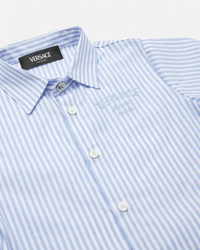 Versace Shirts and Tshirts Kids Oxford Striped Baby Shirt White