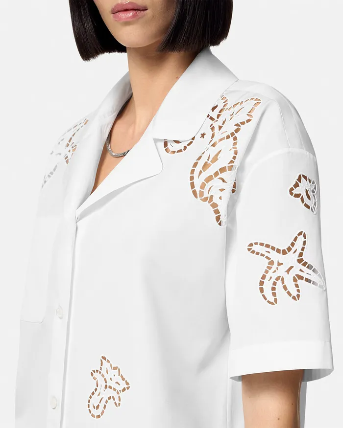 Versace Shirts and Tops Women Embroidered Sangallo Shirt White