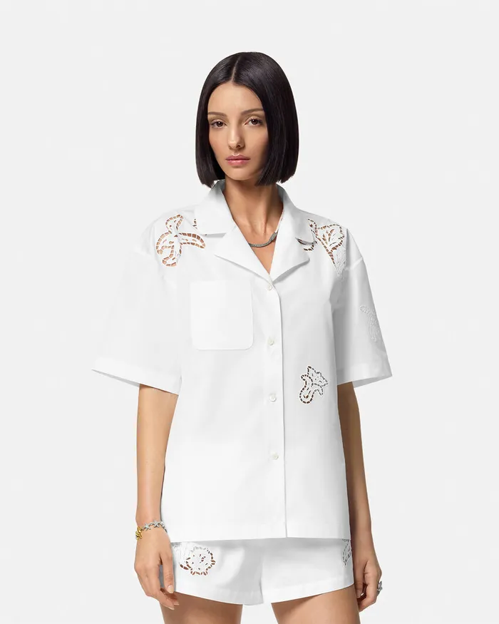 Versace Shirts and Tops Women Embroidered Sangallo Shirt White
