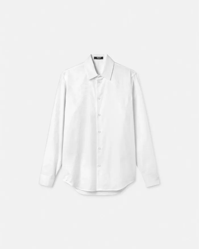 Versace Shirts Men Barocco Jacquard Shirt White