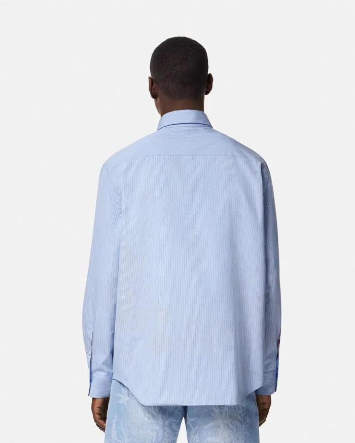 Versace Shirts Men Barocco Sea Reversible Shirt Blueprint