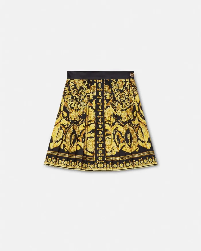Versace Skirts Women Barocco Pleated Skirt Blackprint