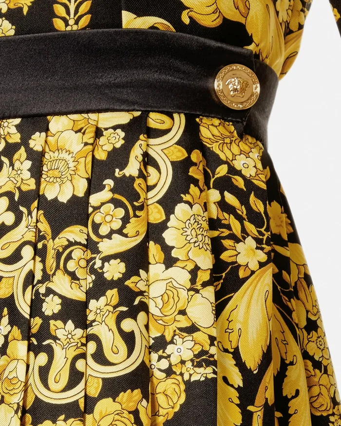 Versace Skirts Women Barocco Pleated Skirt Blackprint