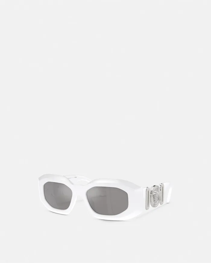 Versace Sunglasses MenWomen Maxi Medusa Biggie Sunglasses White