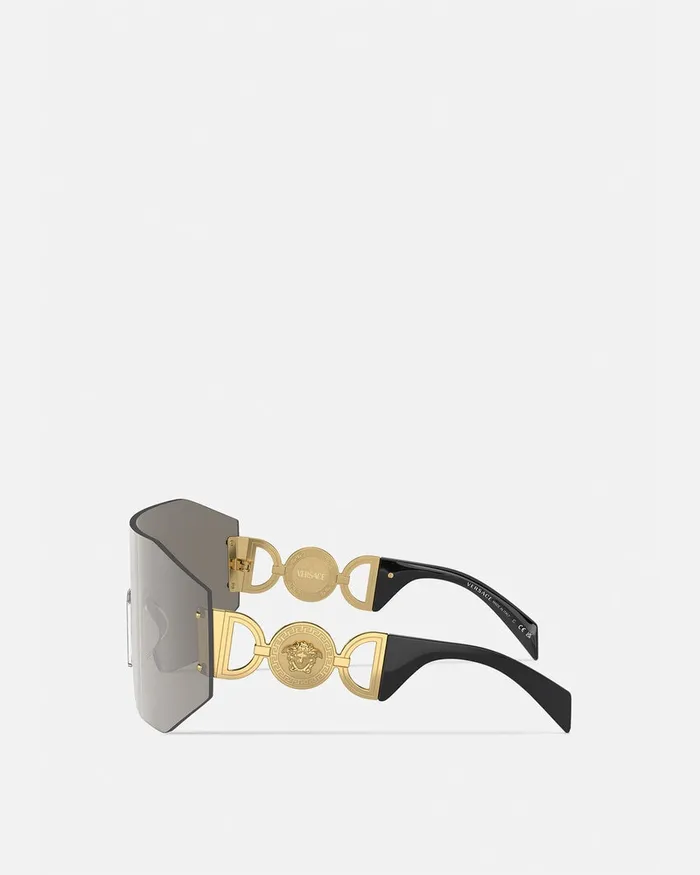 Versace Sunglasses Women Medusa Biggie Mask Sunglasses Havana