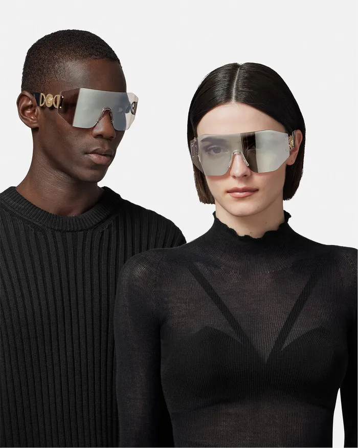 Versace Sunglasses Women Medusa Biggie Mask Sunglasses Havana