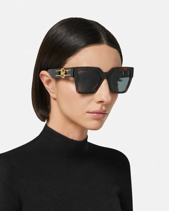 Versace Sunglasses Women Medusa Deco Butterfly Sunglasses Havana