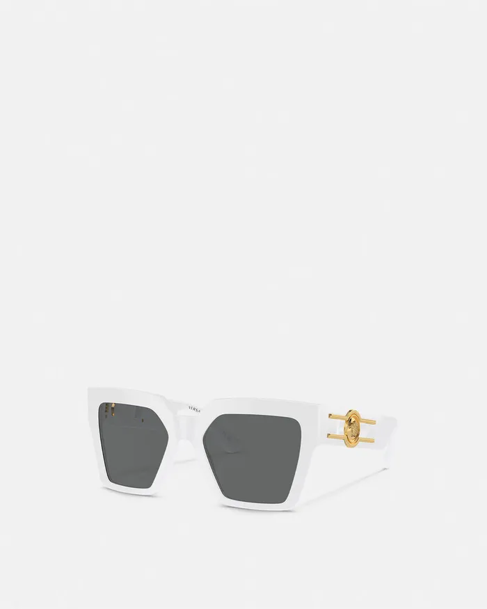 Versace Sunglasses Women Medusa Deco Butterfly Sunglasses White