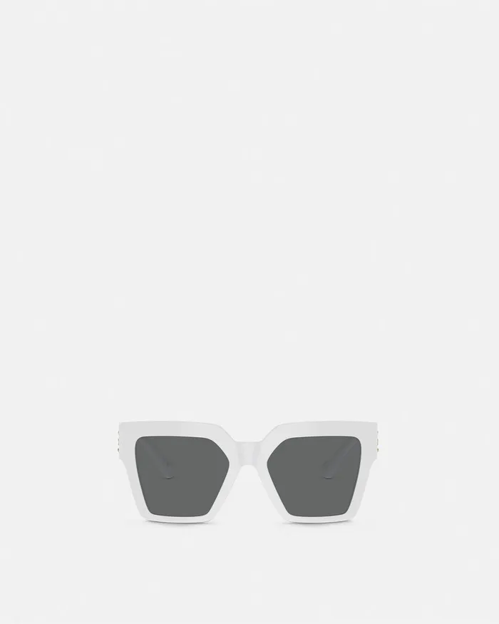 Versace Sunglasses Women Medusa Deco Butterfly Sunglasses White