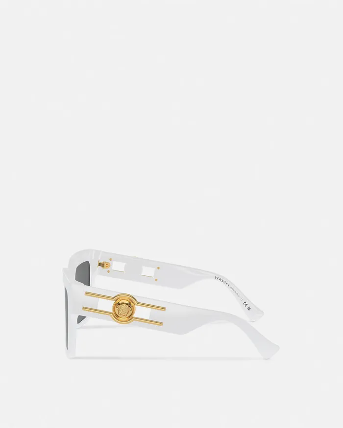Versace Sunglasses Women Medusa Deco Butterfly Sunglasses White