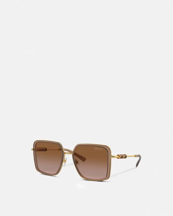 Versace Sunglasses Women Medusa Roller Squared Sunglasses Browngold