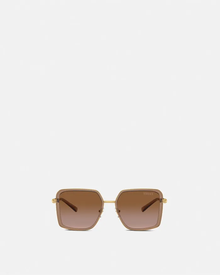Versace Sunglasses Women Medusa Roller Squared Sunglasses Browngold