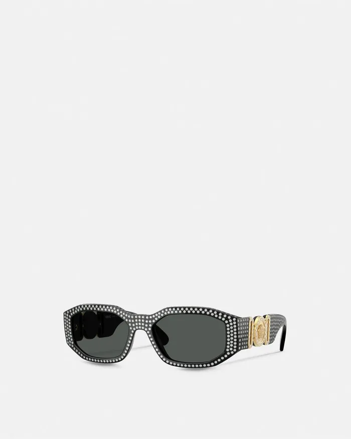 Versace Sunglasses WomenMen Crystal Medusa Biggie Sunglasses Blackgold