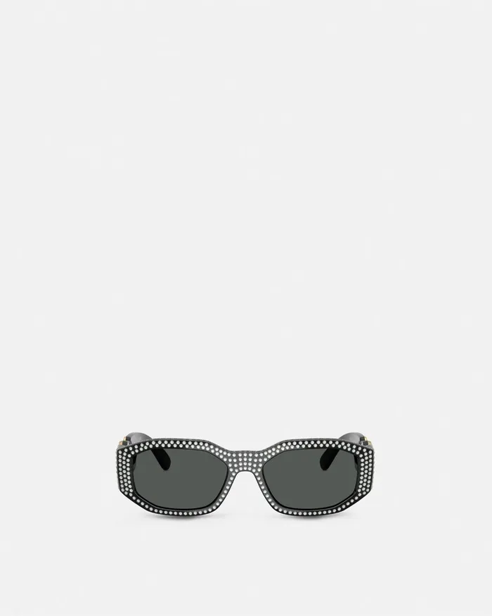 Versace Sunglasses WomenMen Crystal Medusa Biggie Sunglasses Blackgold