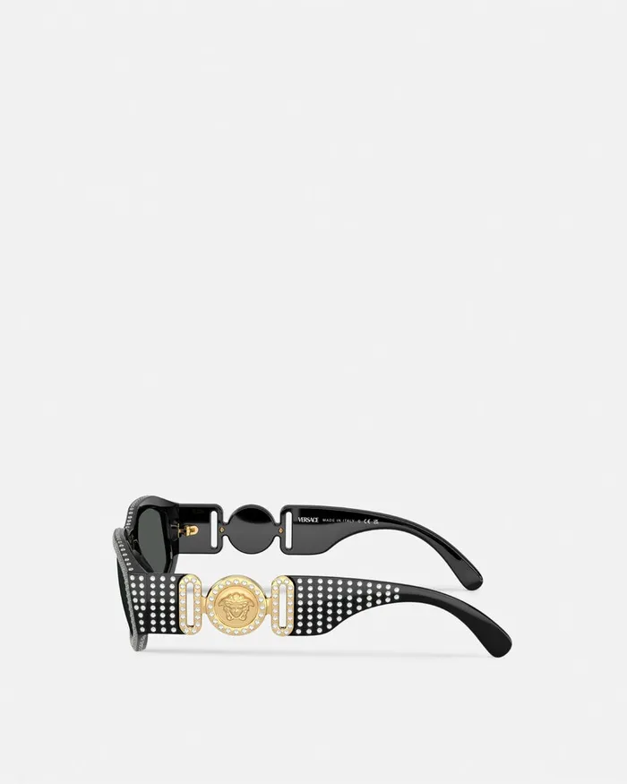 Versace Sunglasses WomenMen Crystal Medusa Biggie Sunglasses Blackgold