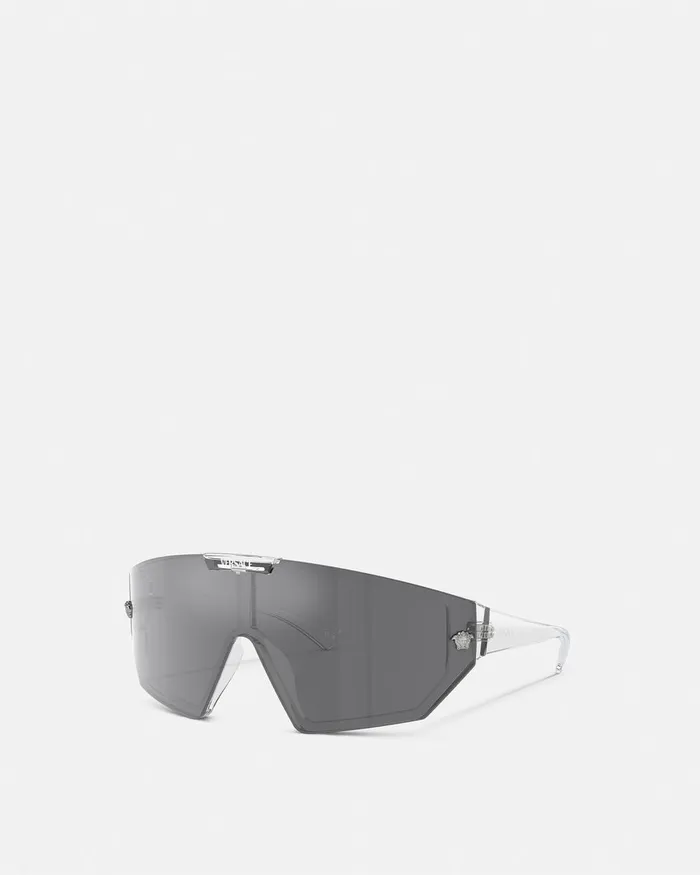 Versace Sunglasses WomenMen Medusa Horizon Maxi Sunglasses Transparent