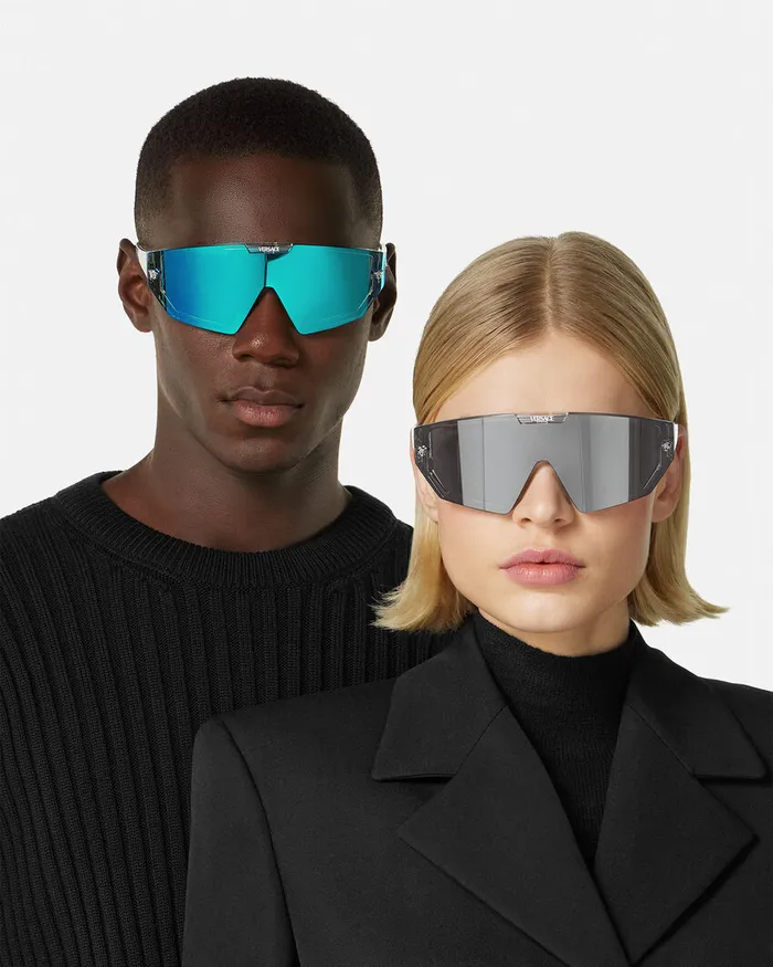 Versace Sunglasses WomenMen Medusa Horizon Maxi Sunglasses Transparent
