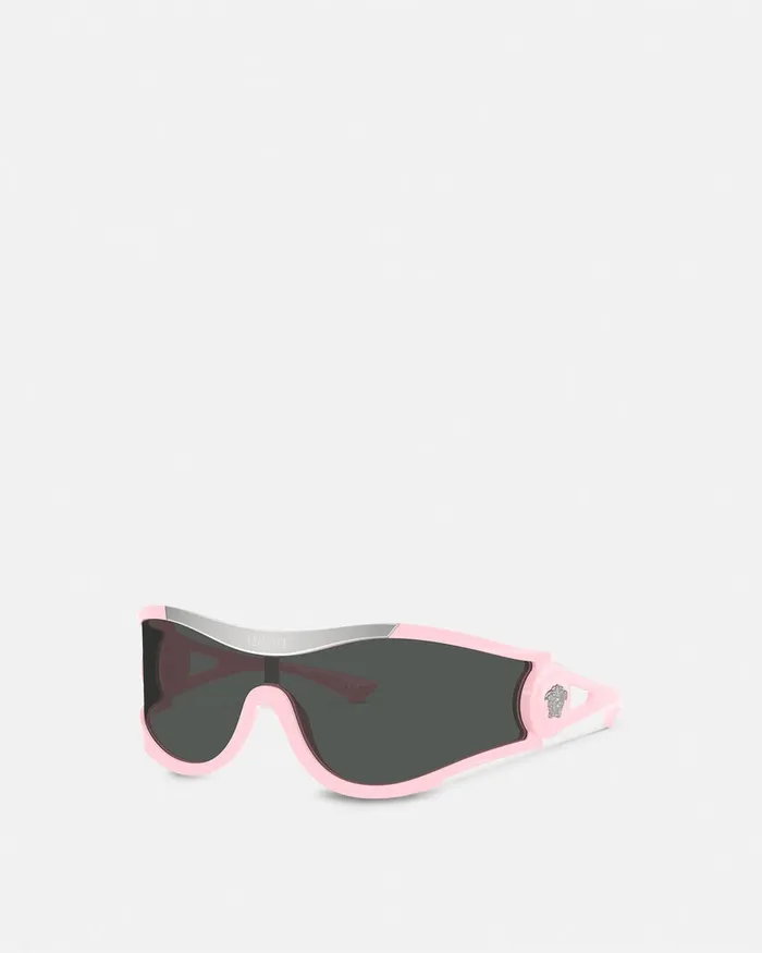 Versace Sunglasses WomenMen Medusa Medallion Shield Sunglasses Pink