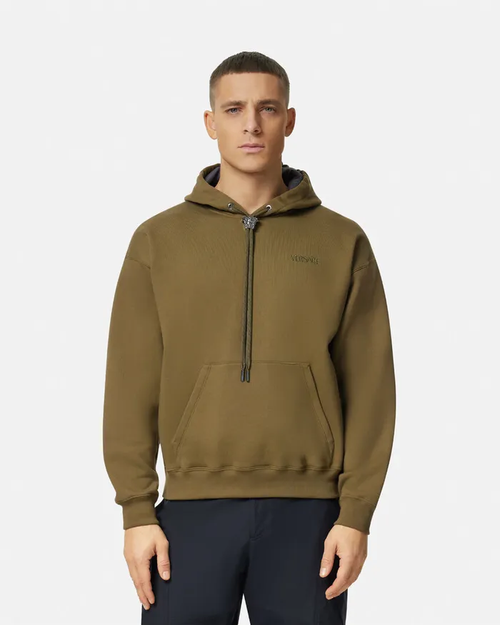 Versace Sweatshirts Men La Medusa Hoodie Green