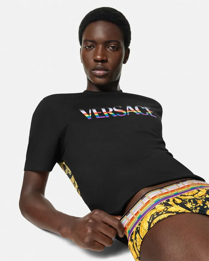 Versace Swimwear Men Pride Barocco Swim Briefs Blackprint