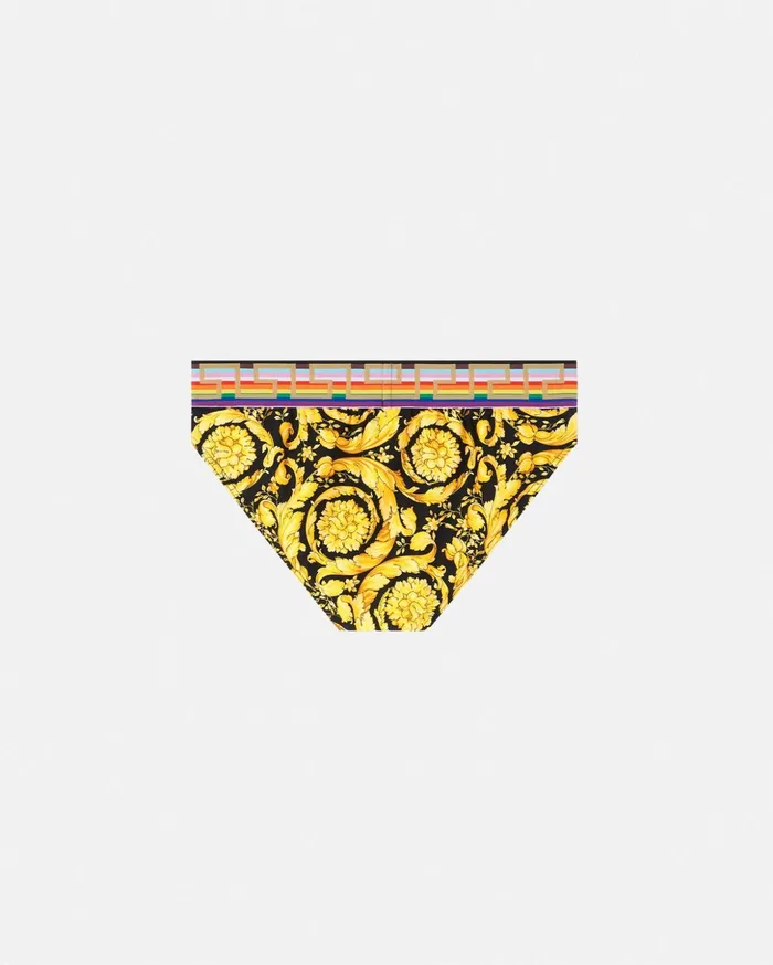 Versace Swimwear Men Pride Barocco Swim Briefs Blackprint