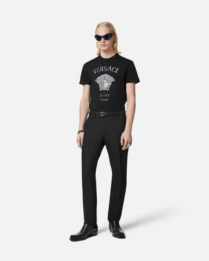 Versace TShirts and Polos Men Crystal Medusa Milano TShirt Black