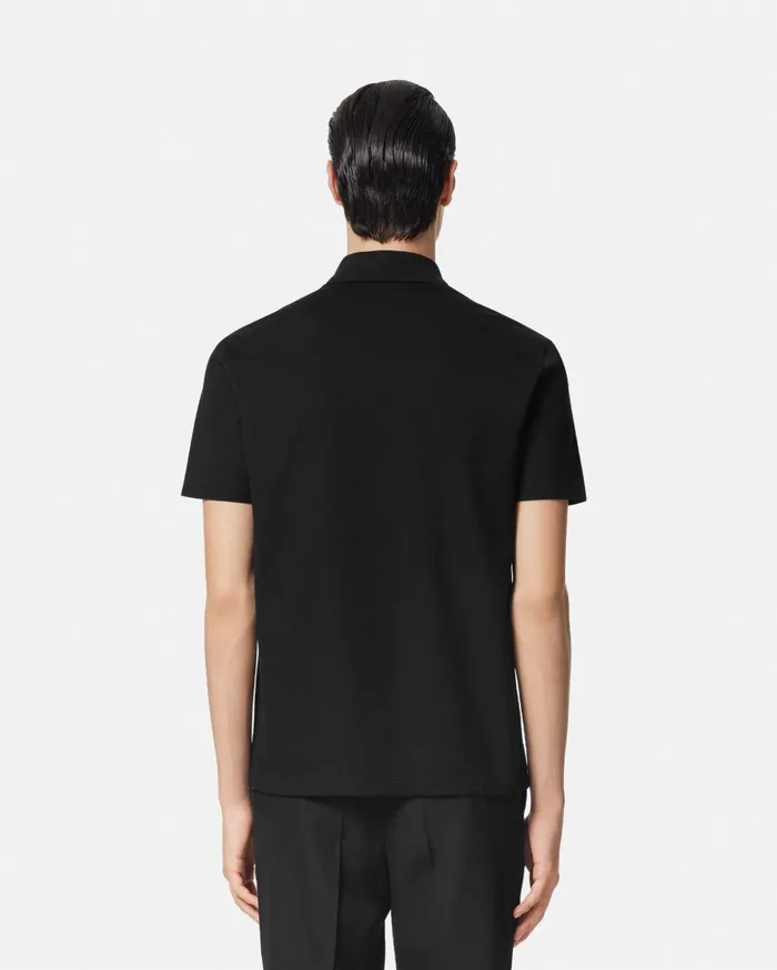 Versace TShirts and Polos Men Embroidered Medusa Polo Shirt Black