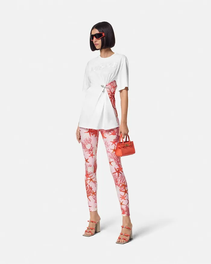 Versace TShirts and Sweatshirts Women Barocco Sea Safety Pin TShirt Whiteprint