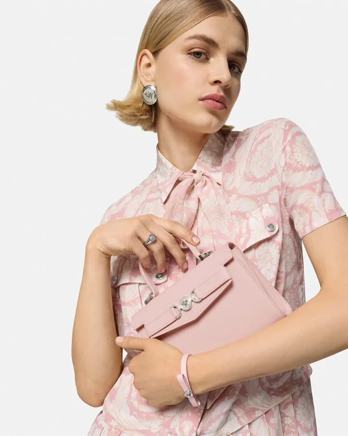 Versace Top Handle Women Medusa 03995 Small Handbag Light Pink