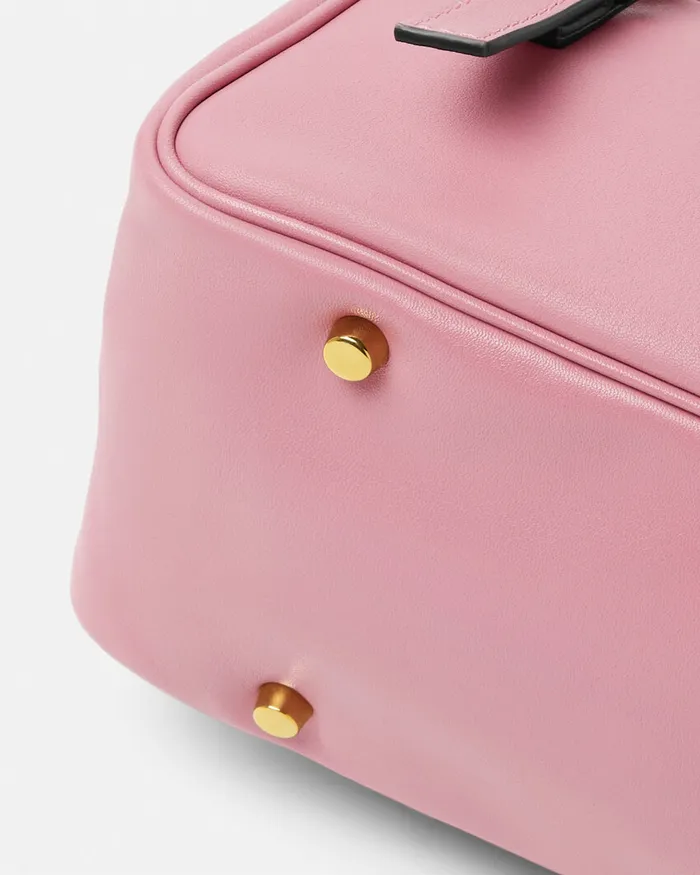 Versace Top Handle Women Tag Bowling Shoulder Bag Pink