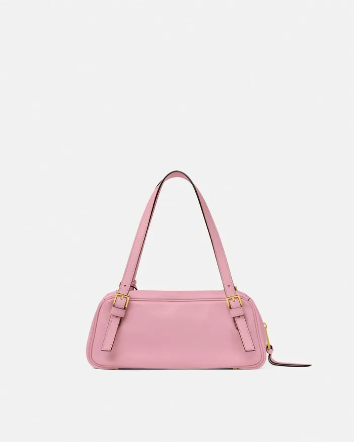 Versace Top Handle Women Tag Bowling Shoulder Bag Pink