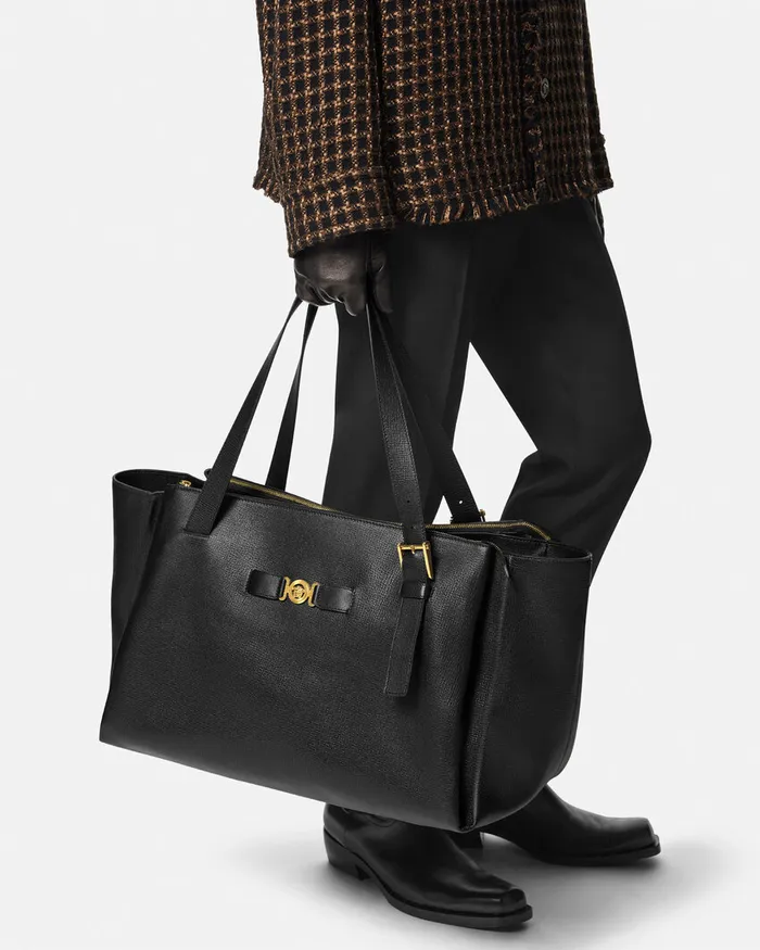 Versace Totes Men Medusa Biggie Maxi Tote Bag Blackgold
