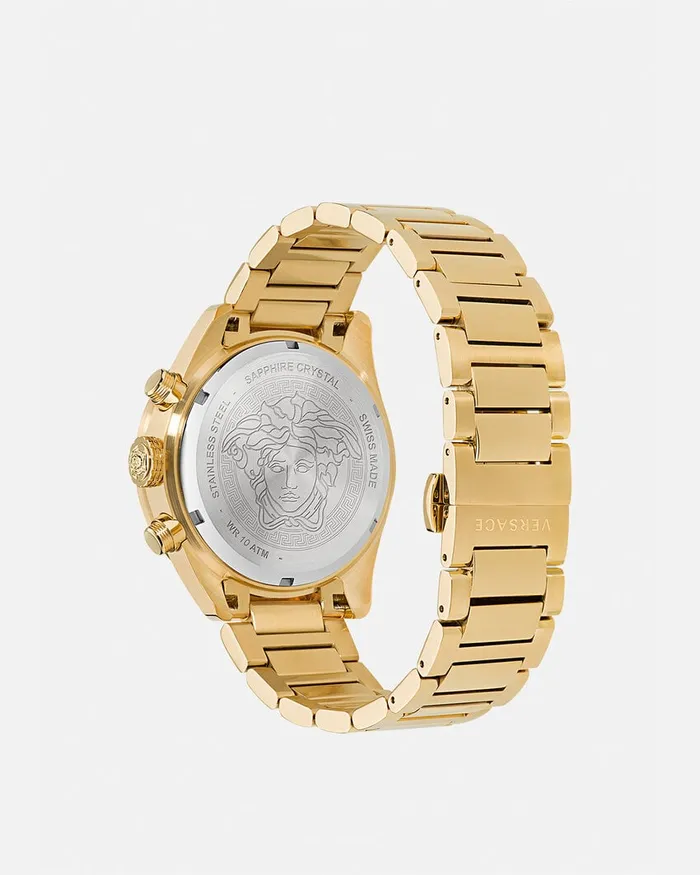 Versace Watches Men Greca Dome Chrono Watch Blackgold